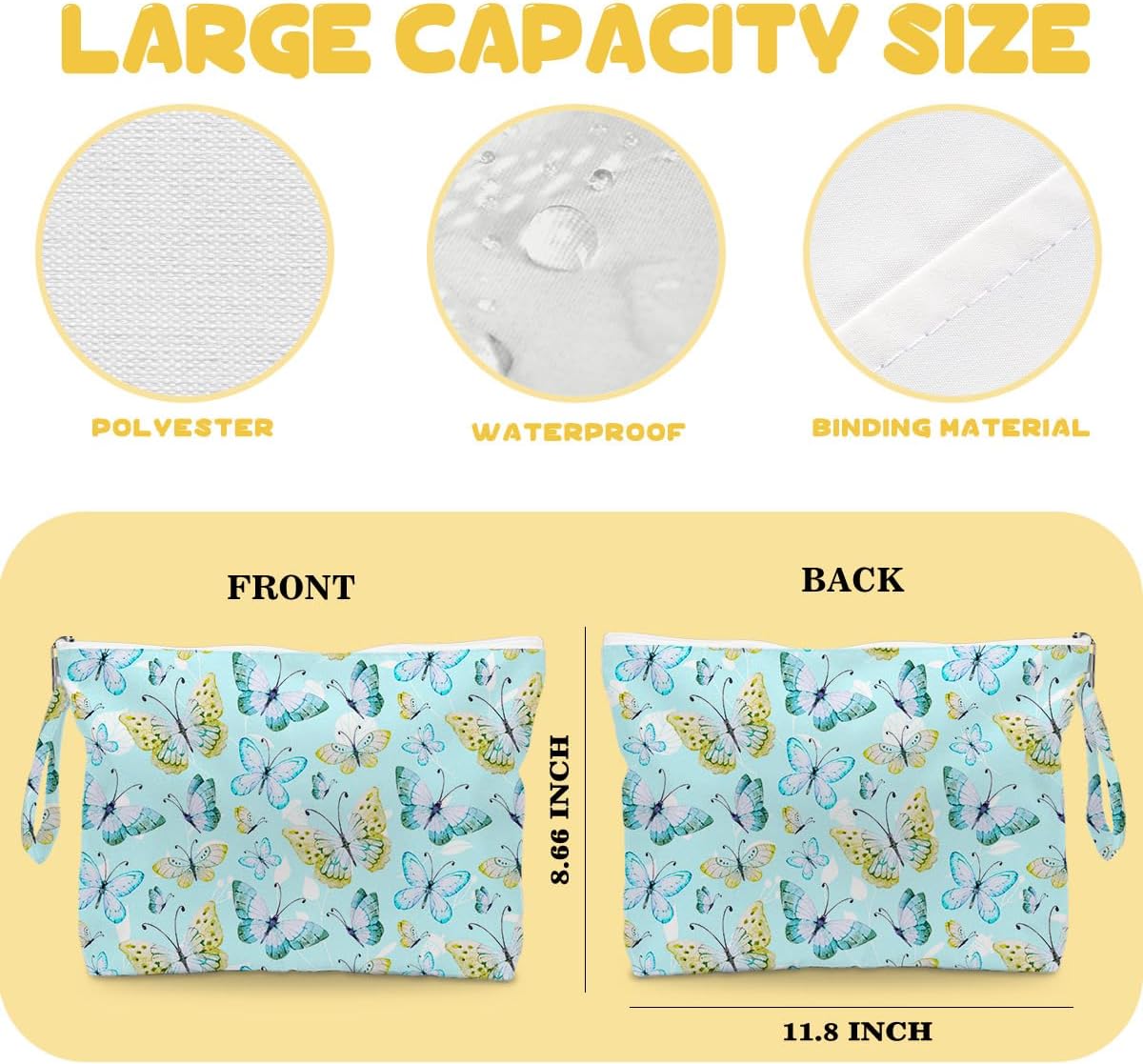 2 Pack Waterproof Sandproof Wet Dry Bags, Zippered Pool Travel Storage Pouches for Women’s Swimsuits