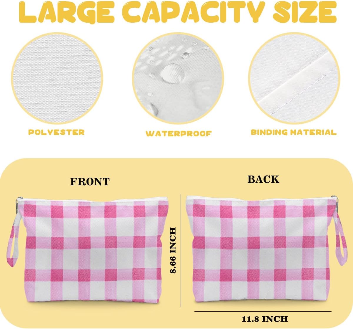 2 Pack Waterproof Sandproof Wet Dry Bags, Zippered Pool Travel Storage Pouches for Women’s Swimsuits