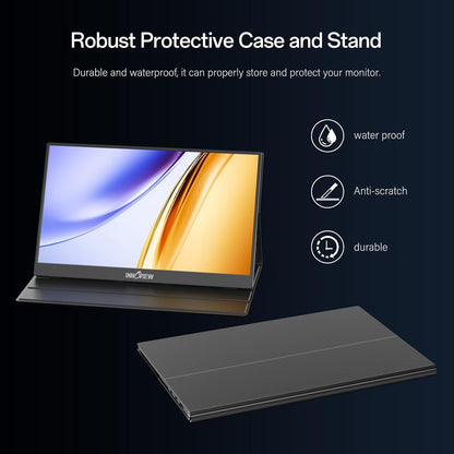 15.6'' Portable Monitor for Laptop FHD 1080P USB-C Travel Monitors Built-in 90° Adjustable Stand Without Bag, HDR IPS Portable Laptop Monitor for MacBook PC Phone Xbox PS4/5 Switch