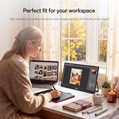 15.6'' Portable Monitor for Laptop FHD 1080P USB-C Travel Monitors Built-in 90° Adjustable Stand Without Bag, HDR IPS Portable Laptop Monitor for MacBook PC Phone Xbox PS4/5 Switch