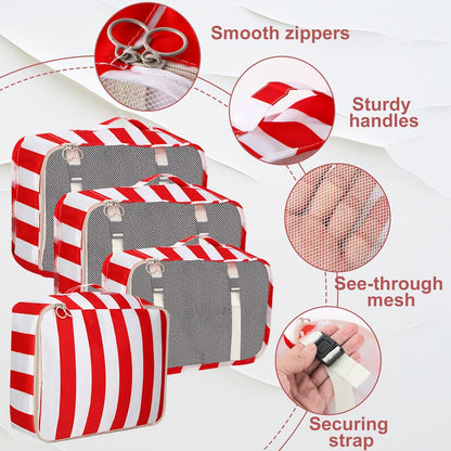 Packing Cubes for Suitcases, 4th of July American Flag Luggage Organizer Bags for Carry On, Travel Bags Organizer for Luggage, Must Have Travel Essentials