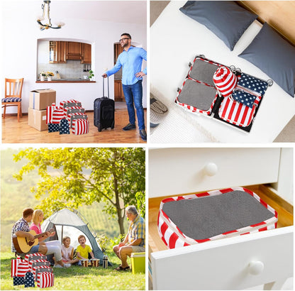 Packing Cubes for Suitcases, 4th of July American Flag Luggage Organizer Bags for Carry On, Travel Bags Organizer for Luggage, Must Have Travel Essentials