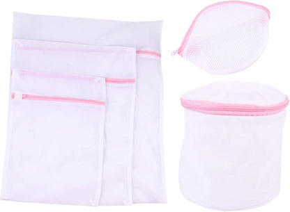 5pcs Laundry Mesh Bag Set for Travel Storage Washing Pouch Zippered Organizer for Lingerie Underwear and Clothing Protects from Snagging and Tangling