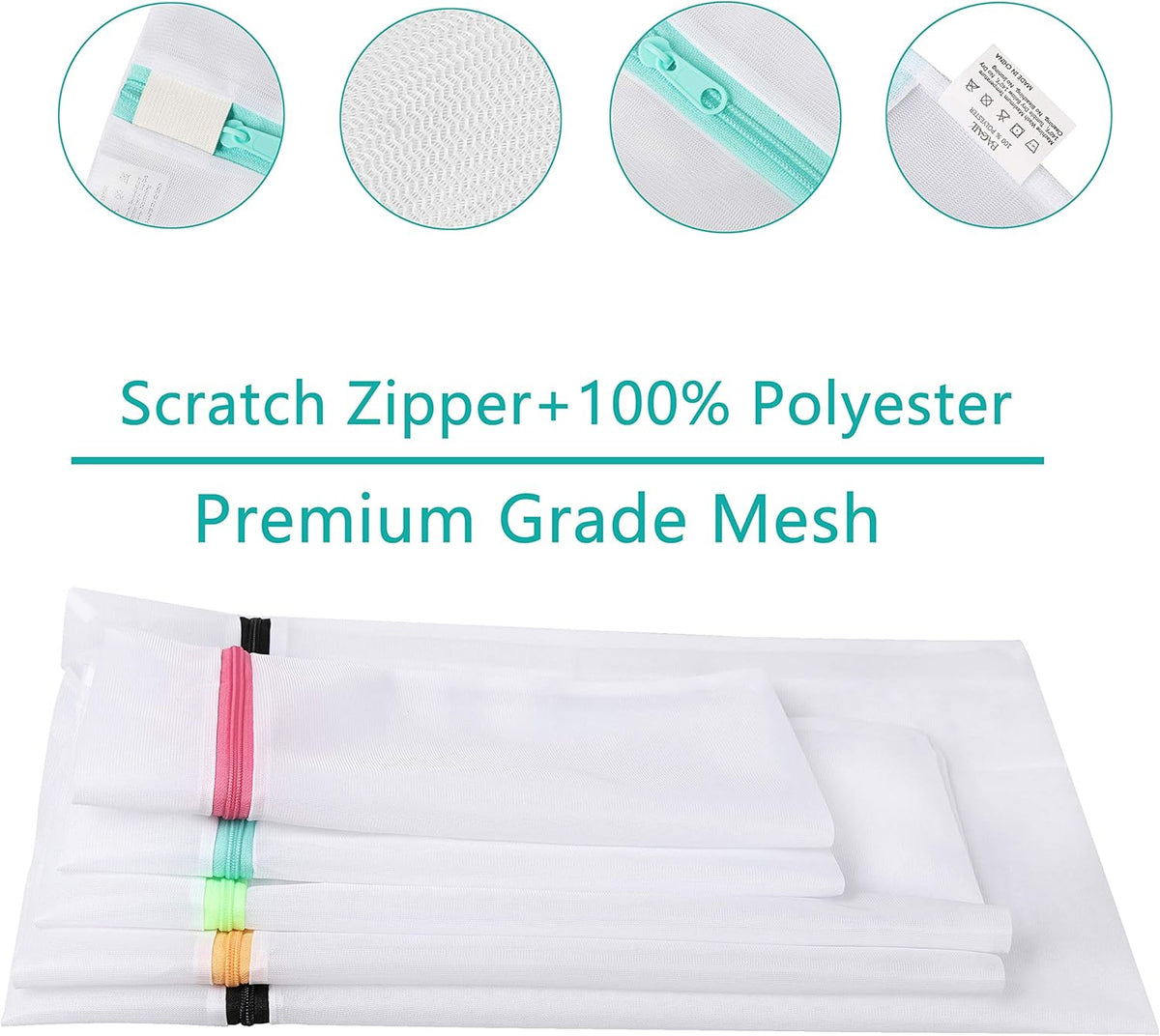 Laundry Bags Mesh Wash Bag for Intimates Lingerie and Delicates, 5Pcs (1XL,2L,2M)