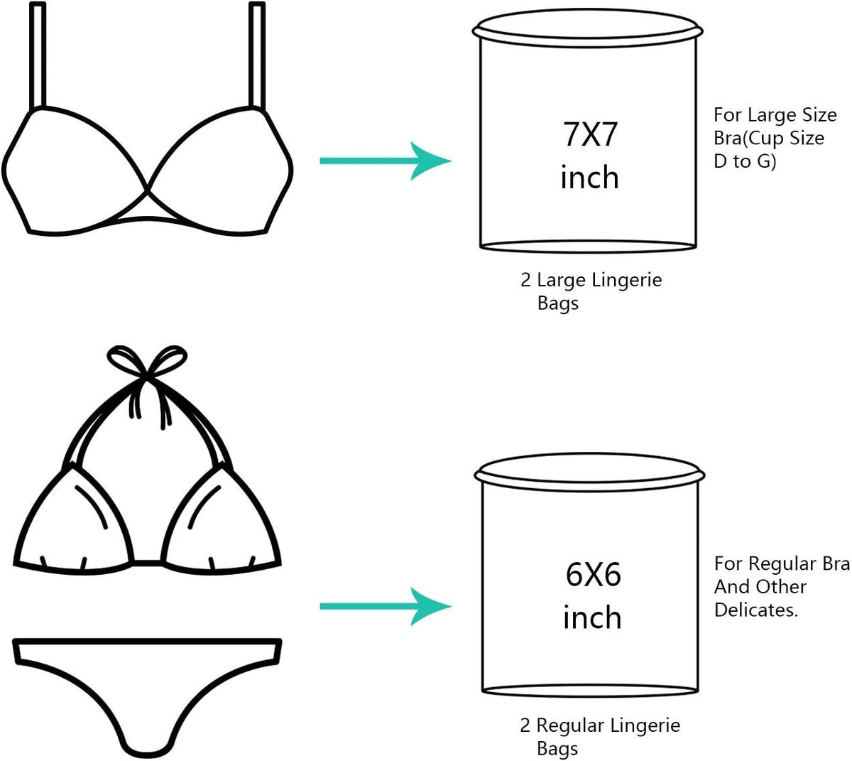 Laundry Bags Mesh Wash Bag for Intimates Lingerie and Delicates, 5Pcs (1XL,2L,2M)