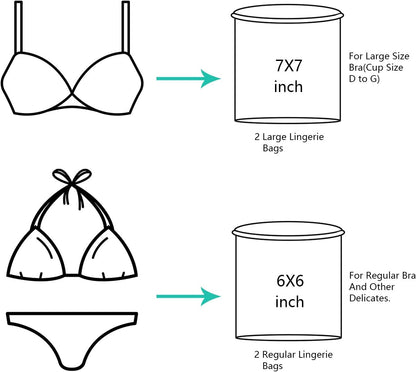 Laundry Bags Mesh Wash Bag for Intimates Lingerie and Delicates, 5Pcs (1XL,2L,2M)