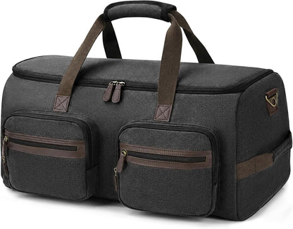 Garment Bag for Travel, 45L Carry-On Garment Duffel with Detachable Suit Bag, 3-in-1 Convertible Backpack, Shoe Compartment & Wet Pocket for Men & Women