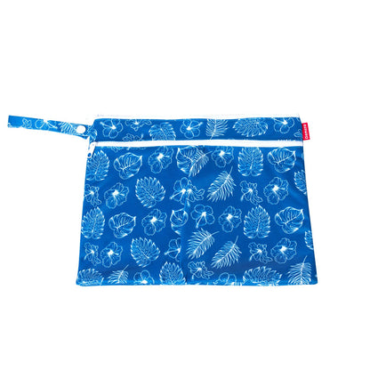 Wet Dry Bag with 2 Zippered Pockets and Snap Handle for Cloth Diaper, Swimsuit, Clothes, Ideal for Travel, Exercise, Daycare, Roomy and Water-resistant (Whale)