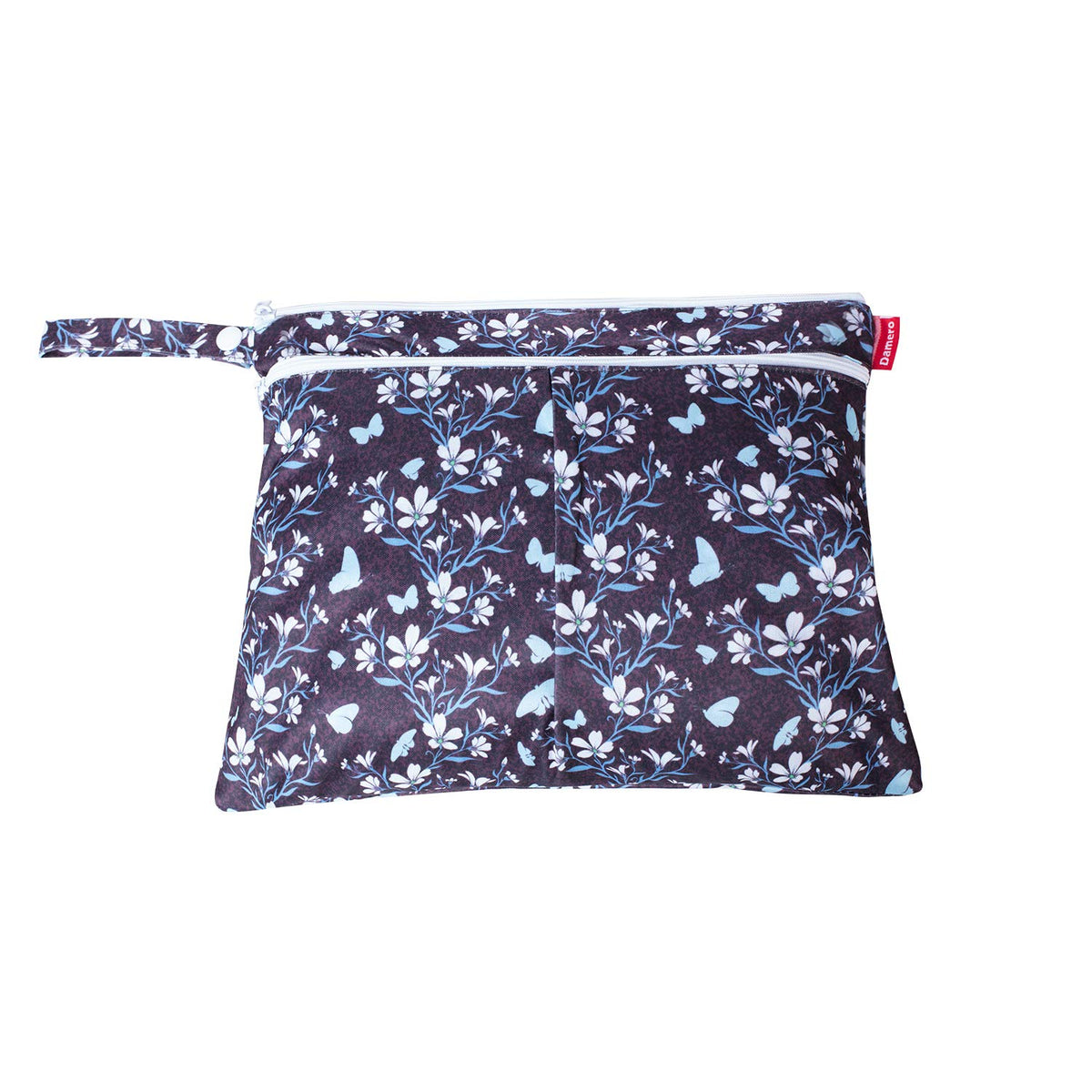 Wet Dry Bag with 2 Zippered Pockets and Snap Handle for Cloth Diaper, Swimsuit, Clothes, Ideal for Travel, Exercise, Daycare, Roomy and Water-resistant (Whale)