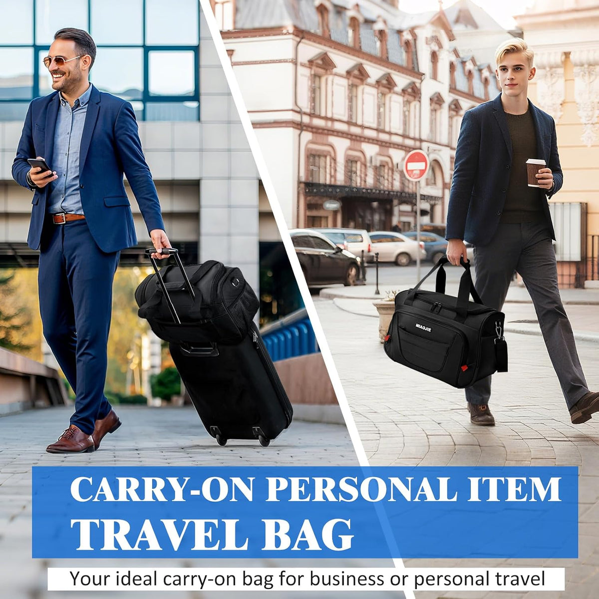 Underseat Carry On luggage Bag Airplanes Personal Item Bags Weekender Overnight Travel Tote Bag Shoulder Small Softside Carry on Luggage Travel Duffel Bags For Men Women -16 IN Navy Blue