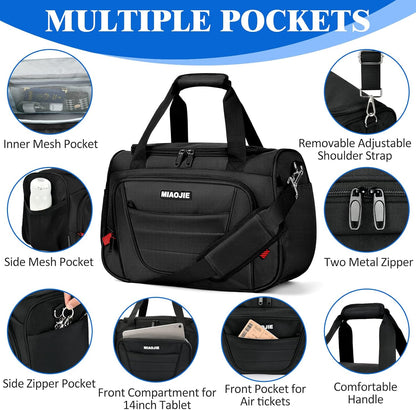 Underseat Carry On luggage Bag Airplanes Personal Item Bags Weekender Overnight Travel Tote Bag Shoulder Small Softside Carry on Luggage Travel Duffel Bags For Men Women -16 IN Navy Blue