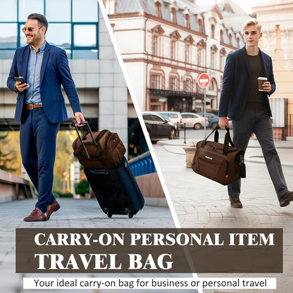 Underseat Carry On luggage Bag Airplanes Personal Item Bags Weekender Overnight Travel Tote Bag Shoulder Small Softside Carry on Luggage Travel Duffel Bags For Men Women -16 IN Navy Blue