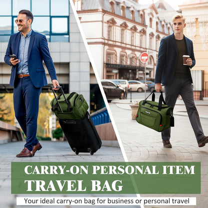 Underseat Carry On luggage Bag Airplanes Personal Item Bags Weekender Overnight Travel Tote Bag Shoulder Small Softside Carry on Luggage Travel Duffel Bags For Men Women -16 IN Navy Blue