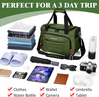 Underseat Carry On luggage Bag Airplanes Personal Item Bags Weekender Overnight Travel Tote Bag Shoulder Small Softside Carry on Luggage Travel Duffel Bags For Men Women -16 IN Navy Blue