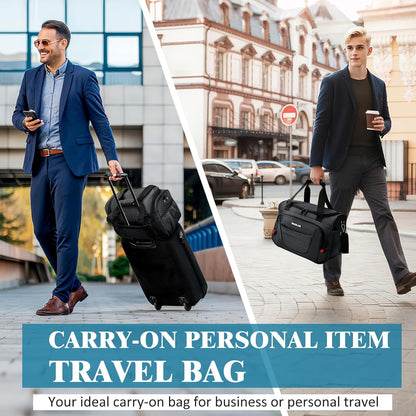 Underseat Carry On luggage Bag Airplanes Personal Item Bags Weekender Overnight Travel Tote Bag Shoulder Small Softside Carry on Luggage Travel Duffel Bags For Men Women -16 IN Navy Blue