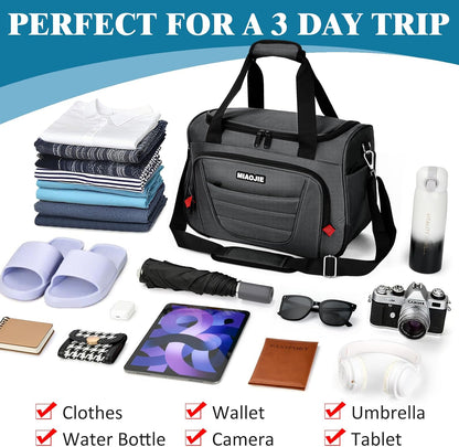 Underseat Carry On luggage Bag Airplanes Personal Item Bags Weekender Overnight Travel Tote Bag Shoulder Small Softside Carry on Luggage Travel Duffel Bags For Men Women -16 IN Navy Blue