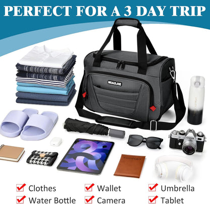 Underseat Carry On luggage Bag Airplanes Personal Item Bags Weekender Overnight Travel Tote Bag Shoulder Small Softside Carry on Luggage Travel Duffel Bags For Men Women -16 IN Navy Blue