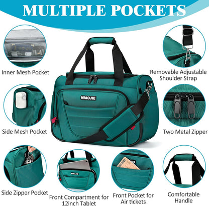 Underseat Carry On luggage Bag Airplanes Personal Item Bags Weekender Overnight Travel Tote Bag Shoulder Small Softside Carry on Luggage Travel Duffel Bags For Men Women -16 IN Navy Blue