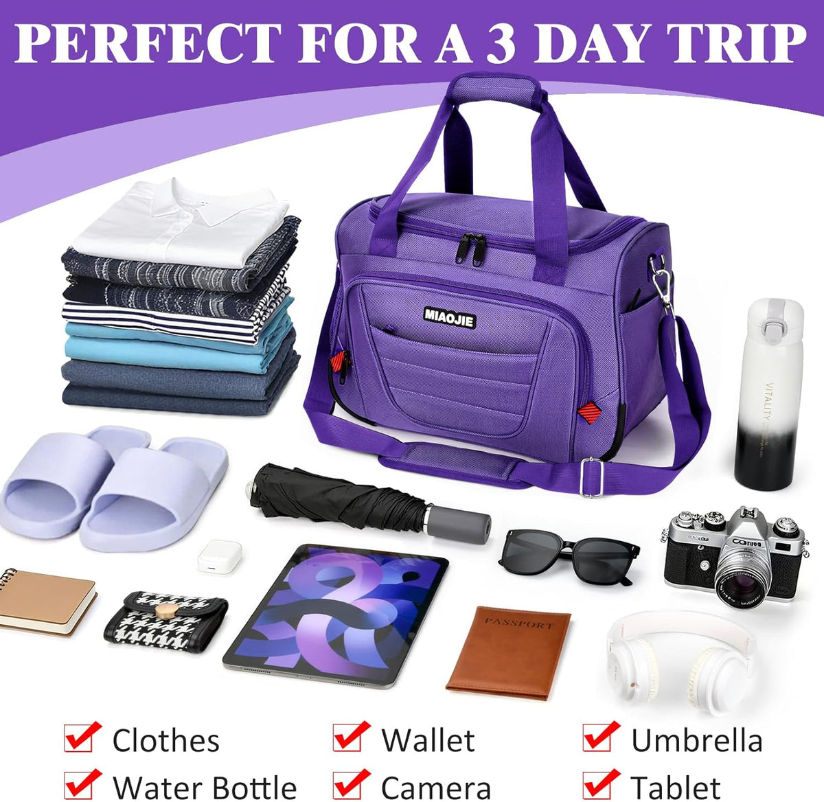 Underseat Carry On luggage Bag Airplanes Personal Item Bags Weekender Overnight Travel Tote Bag Shoulder Small Softside Carry on Luggage Travel Duffel Bags For Men Women -16 IN Navy Blue