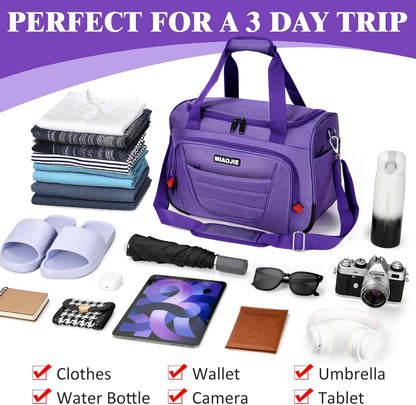 Underseat Carry On luggage Bag Airplanes Personal Item Bags Weekender Overnight Travel Tote Bag Shoulder Small Softside Carry on Luggage Travel Duffel Bags For Men Women -16 IN Navy Blue