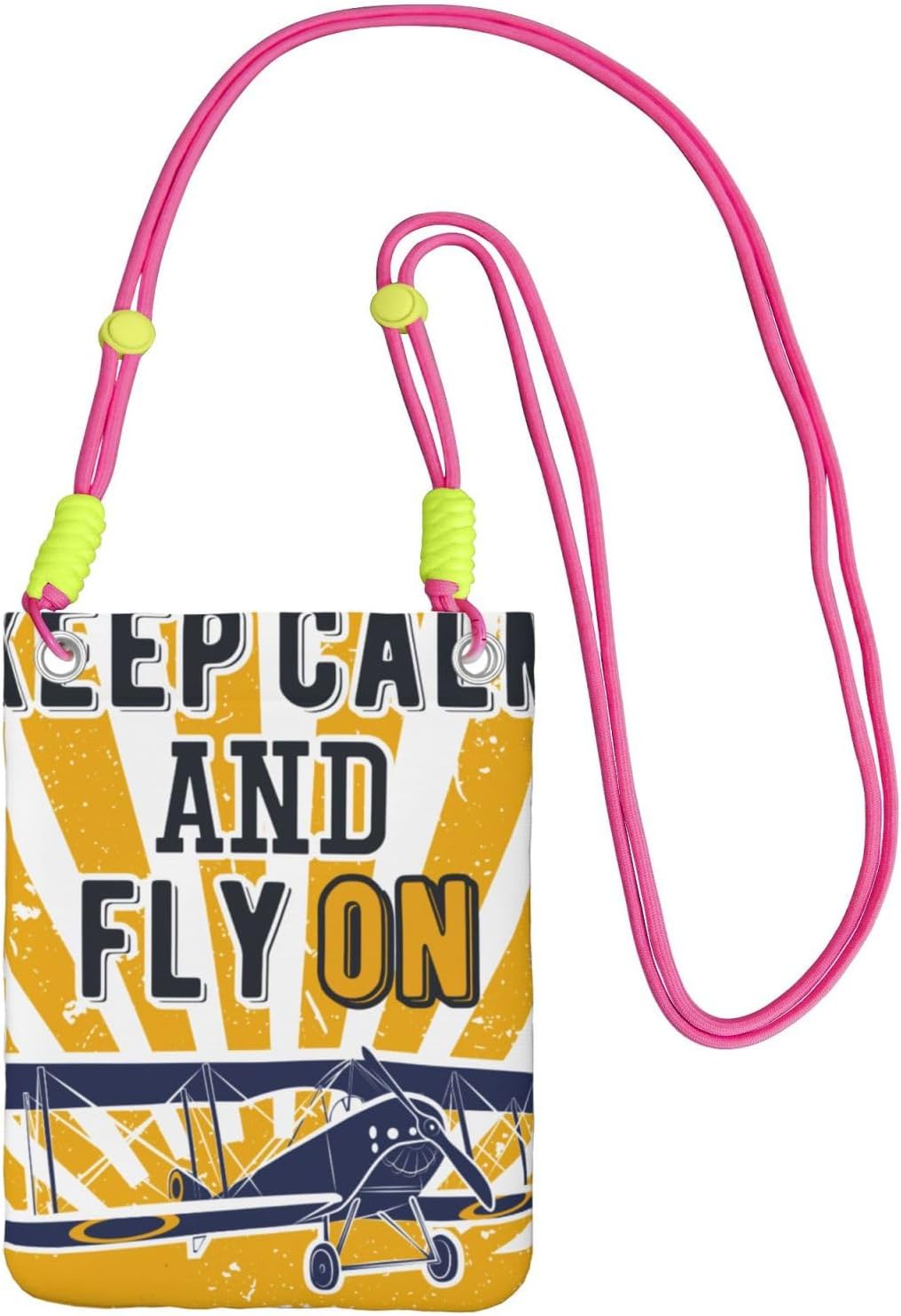 Keep Calm and Fly On for Crossbody Phone Bag, Small & Lightweight Crossbody Purse for Women with Adjustable Strap, Water-Resistant Daily Commuter Bag for Phone, Wallet, Keys