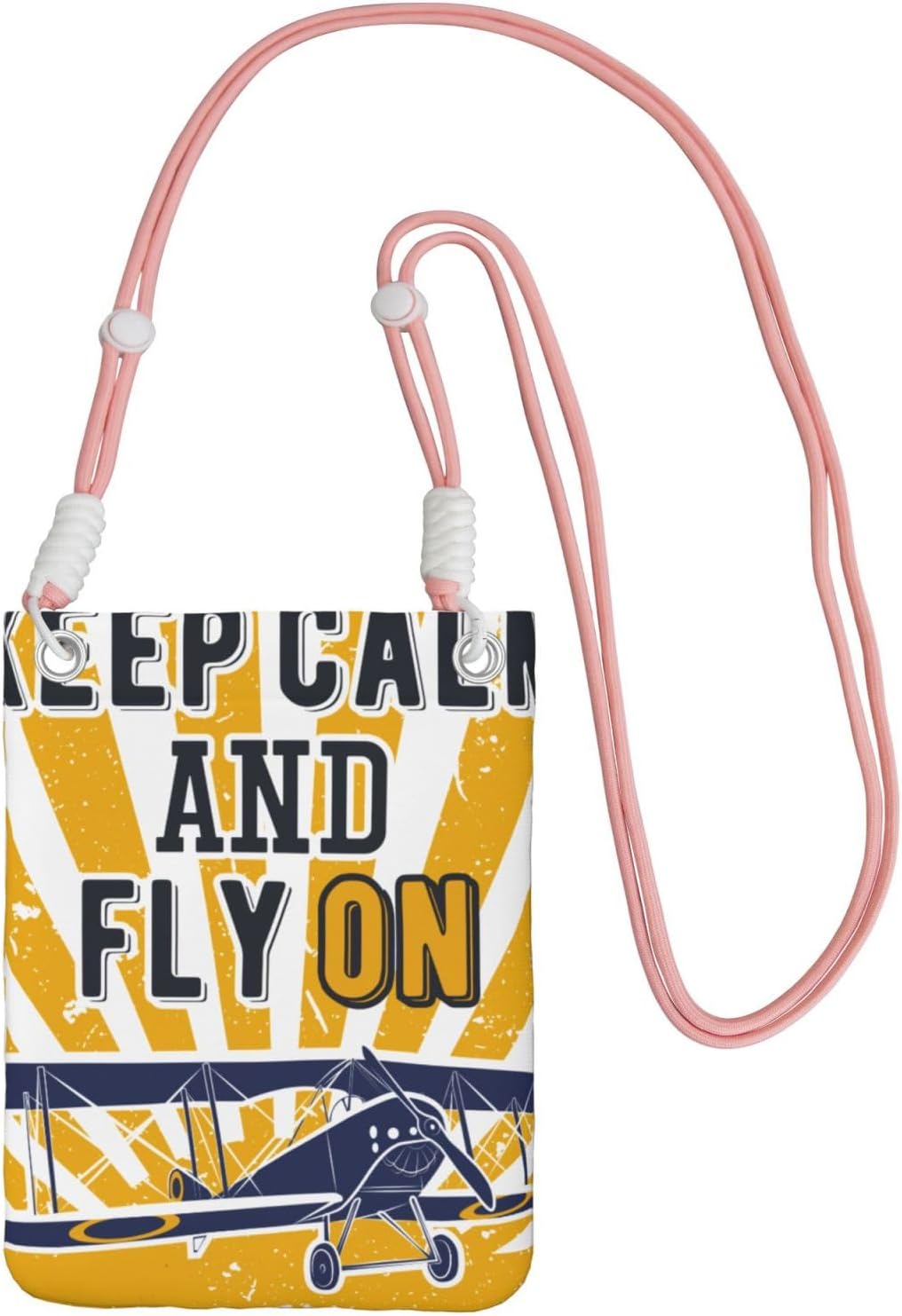 Keep Calm and Fly On for Crossbody Phone Bag, Small & Lightweight Crossbody Purse for Women with Adjustable Strap, Water-Resistant Daily Commuter Bag for Phone, Wallet, Keys