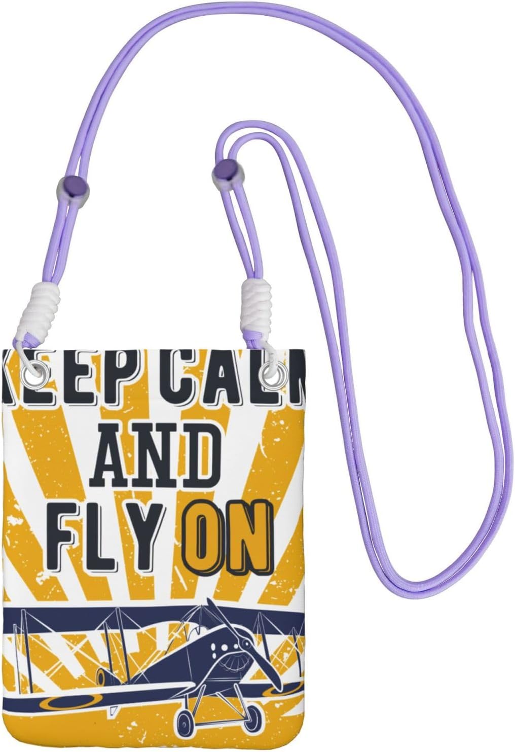 Keep Calm and Fly On for Crossbody Phone Bag, Small & Lightweight Crossbody Purse for Women with Adjustable Strap, Water-Resistant Daily Commuter Bag for Phone, Wallet, Keys