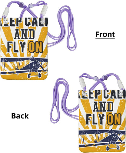 Keep Calm and Fly On for Crossbody Phone Bag, Small & Lightweight Crossbody Purse for Women with Adjustable Strap, Water-Resistant Daily Commuter Bag for Phone, Wallet, Keys