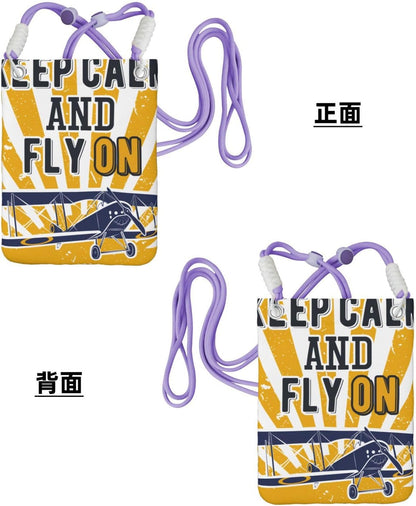 Keep Calm and Fly On for Crossbody Phone Bag, Small & Lightweight Crossbody Purse for Women with Adjustable Strap, Water-Resistant Daily Commuter Bag for Phone, Wallet, Keys