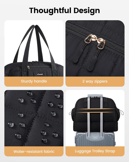 Large Travel Duffle Bag,Weekender Bags For Women with Shoe Compartment,Puffer Carry On Bags For Airplanes,Hospital Bag for Labor and Delivery,Overnight Bag With Toiletry Bag,Gym Tote Bag