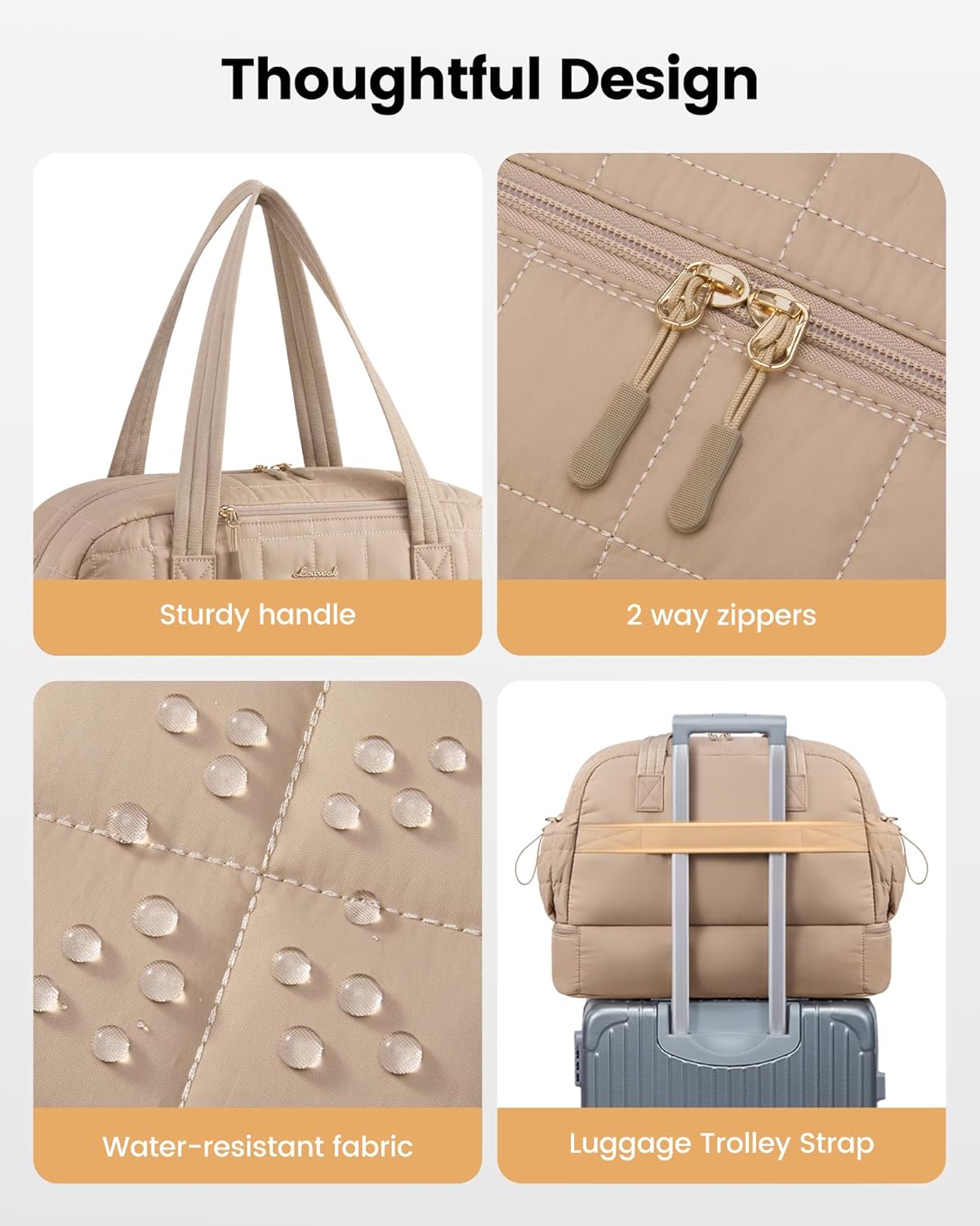 Large Travel Duffle Bag,Weekender Bags For Women with Shoe Compartment,Puffer Carry On Bags For Airplanes,Hospital Bag for Labor and Delivery,Overnight Bag With Toiletry Bag,Gym Tote Bag