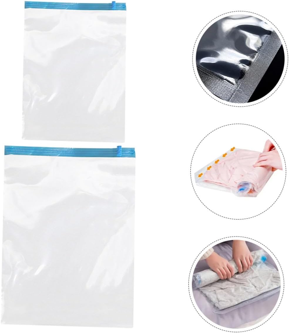 12pcs Travel Space Saver Bags Hand Roll up Vacuum Compression Bags Pa+pe Material Clothes Storage for Luggage Organization and Travel Use