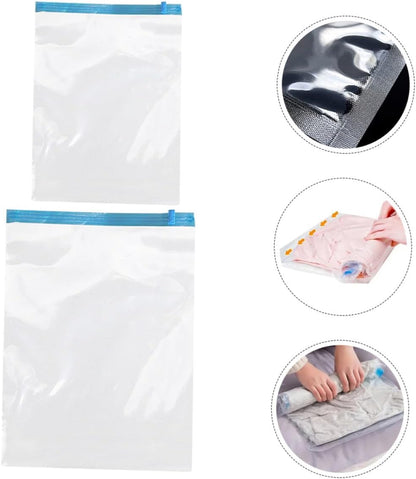 12pcs Travel Space Saver Bags Hand Roll up Vacuum Compression Bags Pa+pe Material Clothes Storage for Luggage Organization and Travel Use
