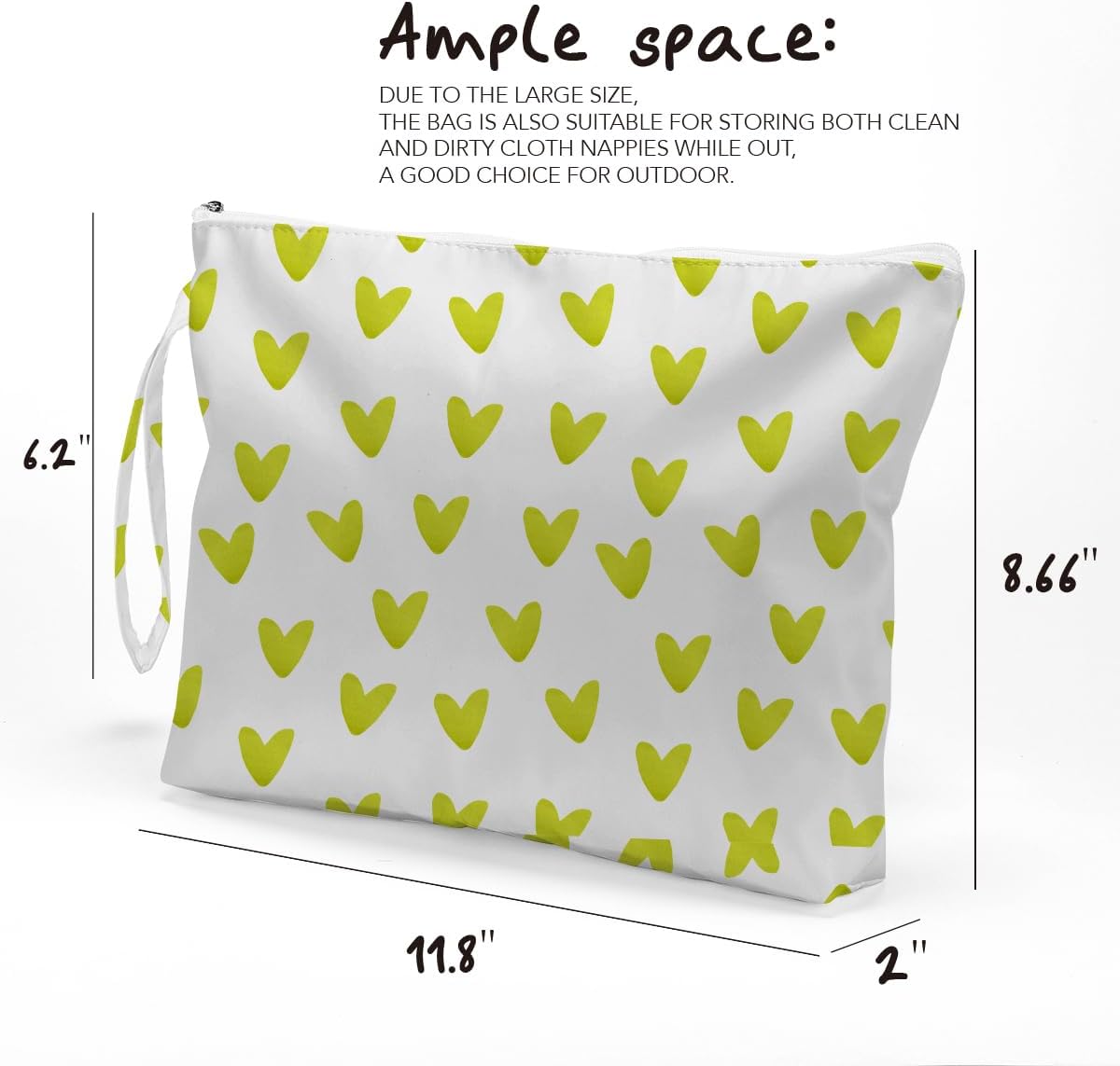 Heart Wet Bag, For Swimsuit Travel Makeup Bag Waterproof Large Capacity for Women Girls Mom Sister Friends Boho Heart Romantic Gifts