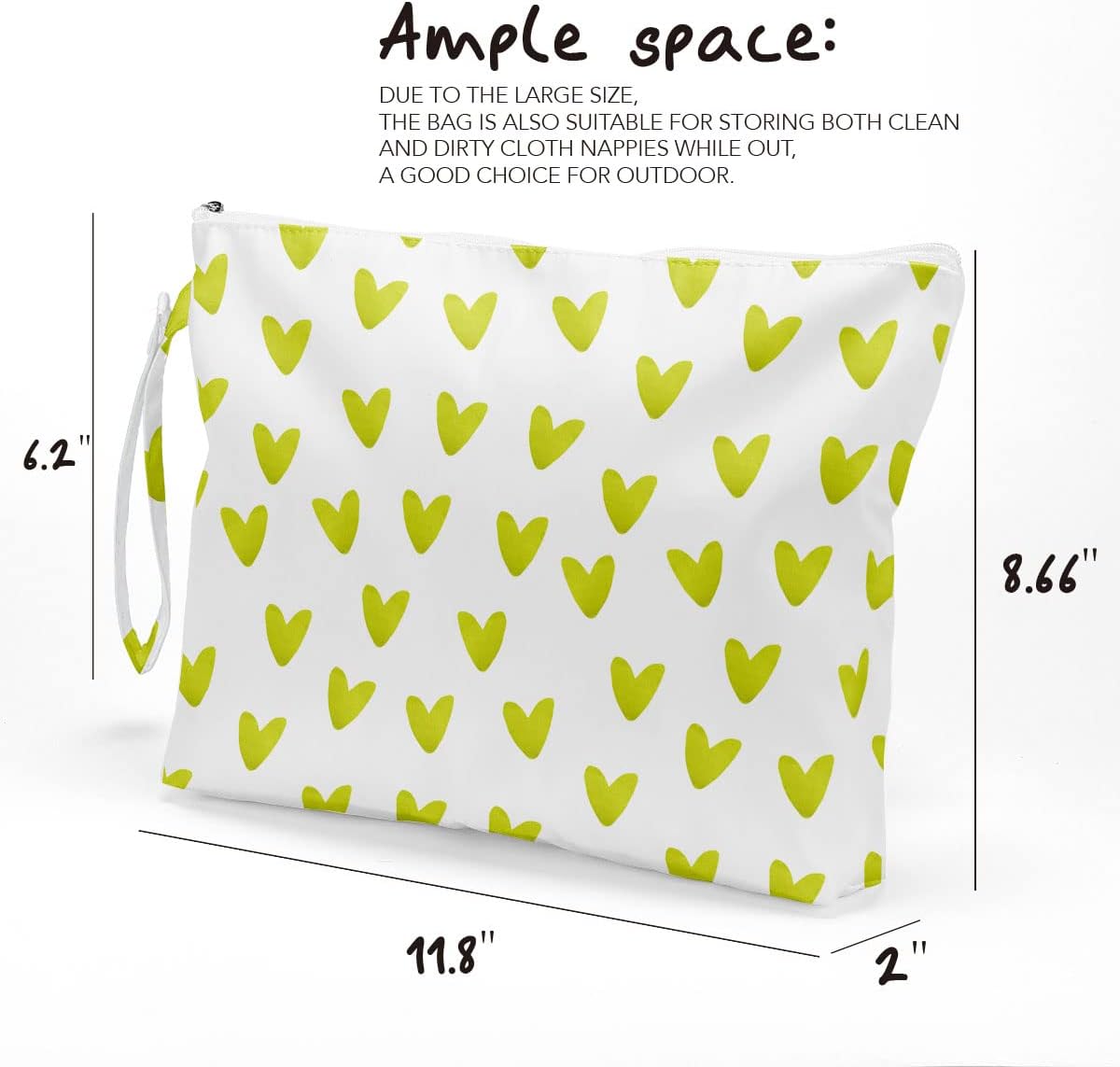 Heart Wet Bag, For Swimsuit Travel Makeup Bag Waterproof Large Capacity for Women Girls Mom Sister Friends Boho Heart Romantic Gifts