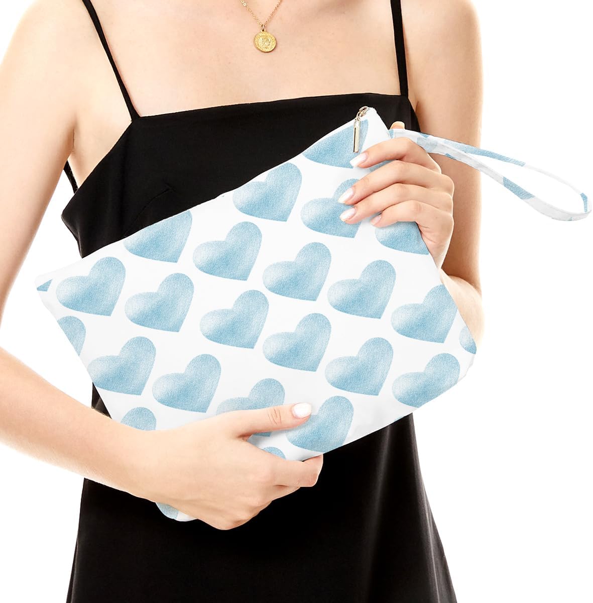 Heart Wet Bag, For Swimsuit Travel Makeup Bag Waterproof Large Capacity for Women Girls Mom Sister Friends Boho Heart Romantic Gifts