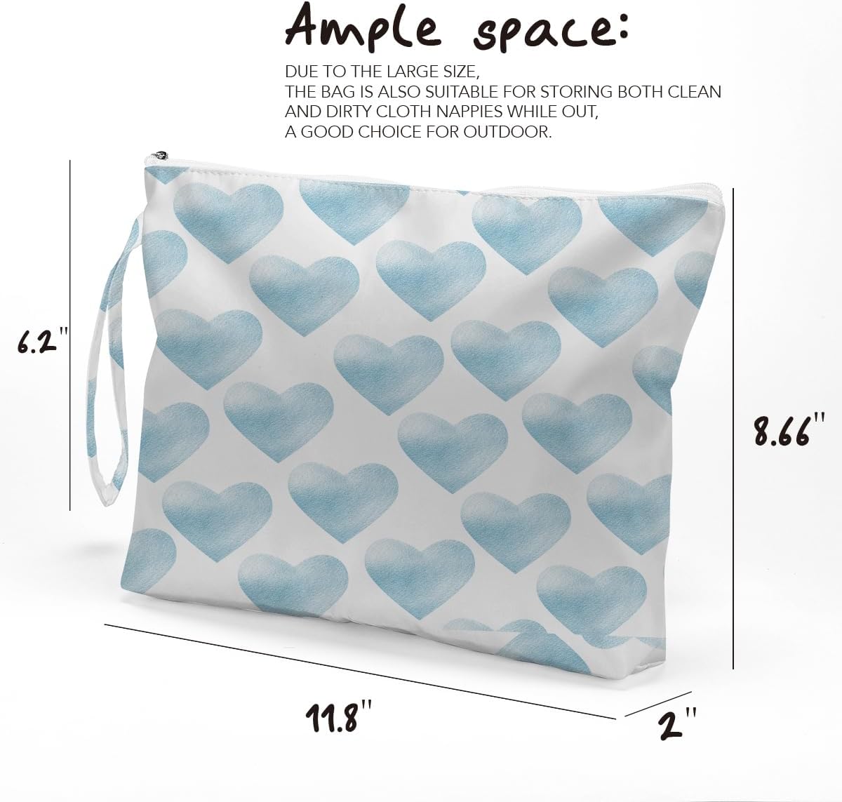 Heart Wet Bag, For Swimsuit Travel Makeup Bag Waterproof Large Capacity for Women Girls Mom Sister Friends Boho Heart Romantic Gifts