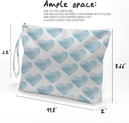 Heart Wet Bag, For Swimsuit Travel Makeup Bag Waterproof Large Capacity for Women Girls Mom Sister Friends Boho Heart Romantic Gifts