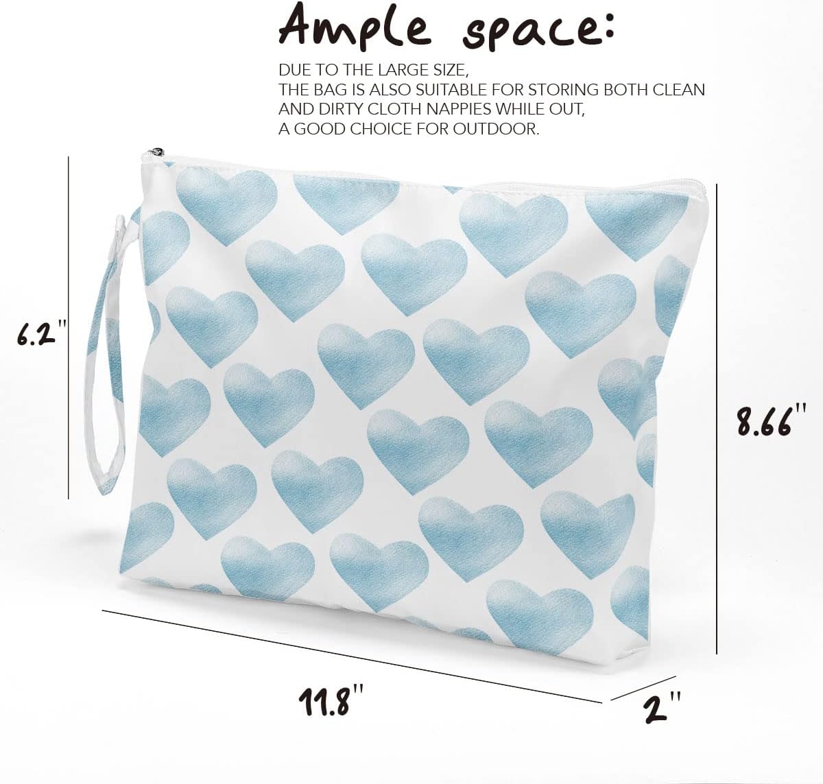 Heart Wet Bag, For Swimsuit Travel Makeup Bag Waterproof Large Capacity for Women Girls Mom Sister Friends Boho Heart Romantic Gifts