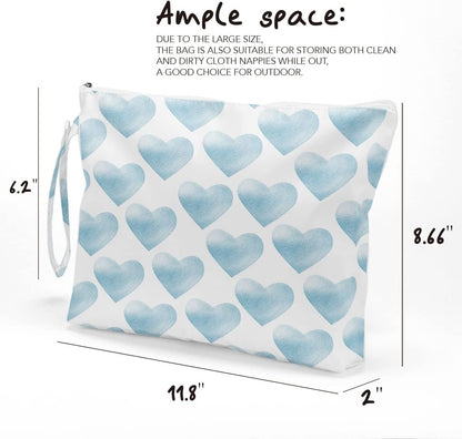 Heart Wet Bag, For Swimsuit Travel Makeup Bag Waterproof Large Capacity for Women Girls Mom Sister Friends Boho Heart Romantic Gifts