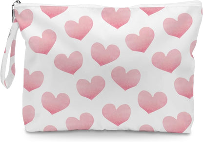 Heart Wet Bag, For Swimsuit Travel Makeup Bag Waterproof Large Capacity for Women Girls Mom Sister Friends Boho Heart Romantic Gifts