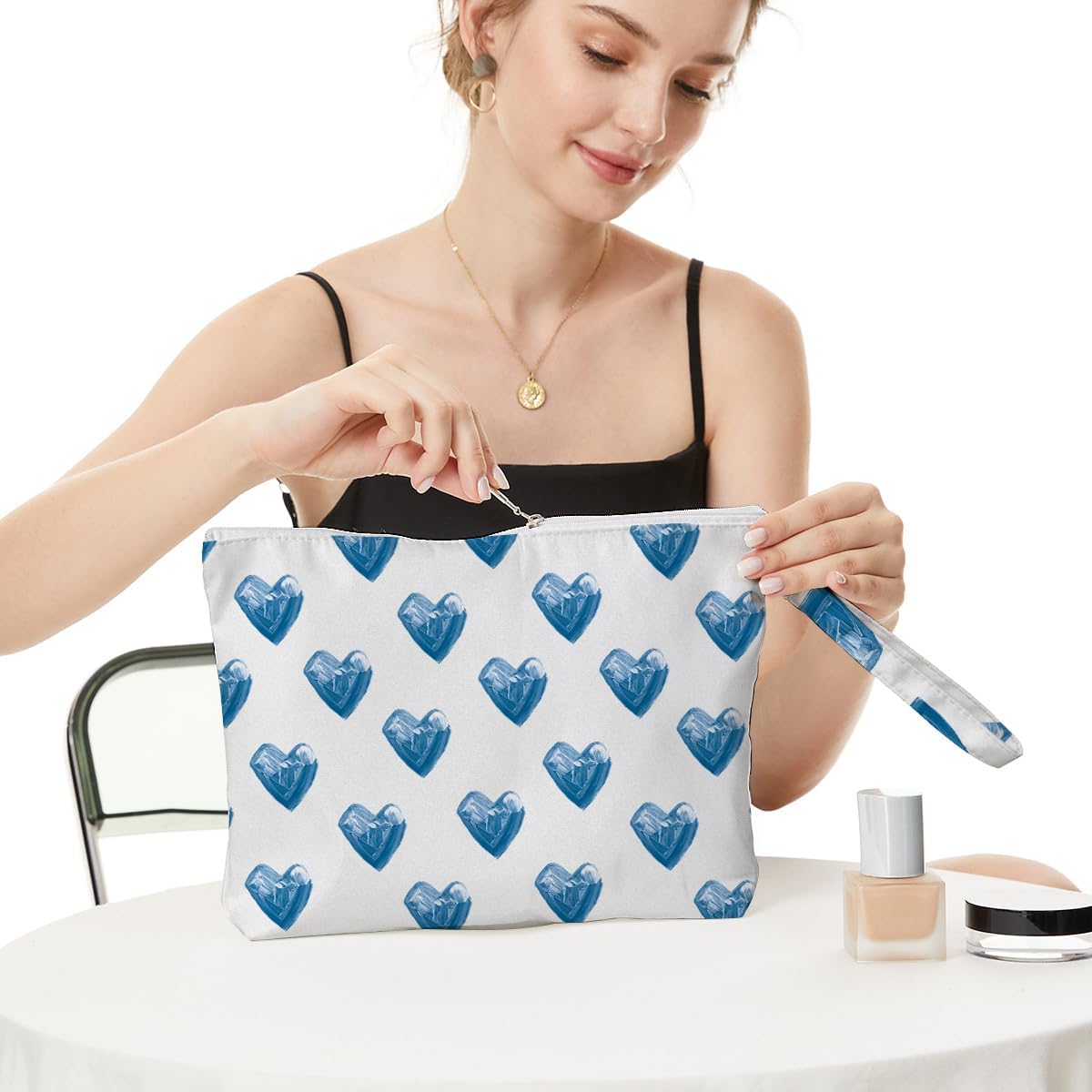 Heart Wet Bag, For Swimsuit Travel Makeup Bag Waterproof Large Capacity for Women Girls Mom Sister Friends Boho Heart Romantic Gifts