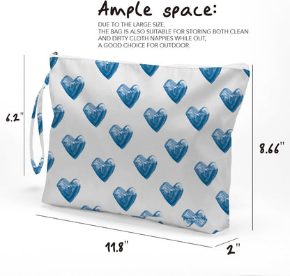 Heart Wet Bag, For Swimsuit Travel Makeup Bag Waterproof Large Capacity for Women Girls Mom Sister Friends Boho Heart Romantic Gifts