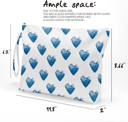 Heart Wet Bag, For Swimsuit Travel Makeup Bag Waterproof Large Capacity for Women Girls Mom Sister Friends Boho Heart Romantic Gifts