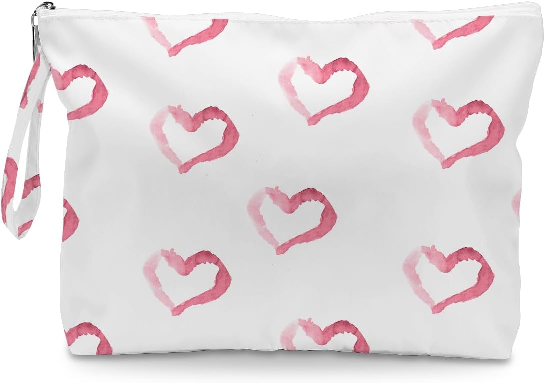 Heart Wet Bag, For Swimsuit Travel Makeup Bag Waterproof Large Capacity for Women Girls Mom Sister Friends Boho Heart Romantic Gifts