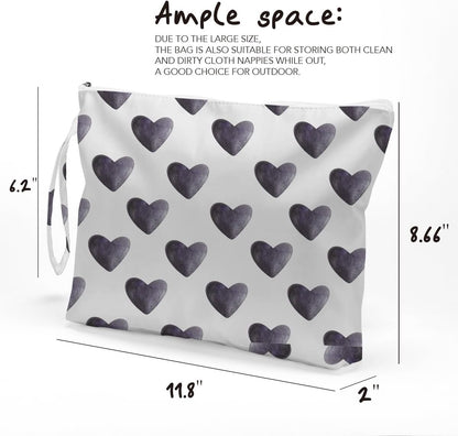 Heart Wet Bag, For Swimsuit Travel Makeup Bag Waterproof Large Capacity for Women Girls Mom Sister Friends Boho Heart Romantic Gifts