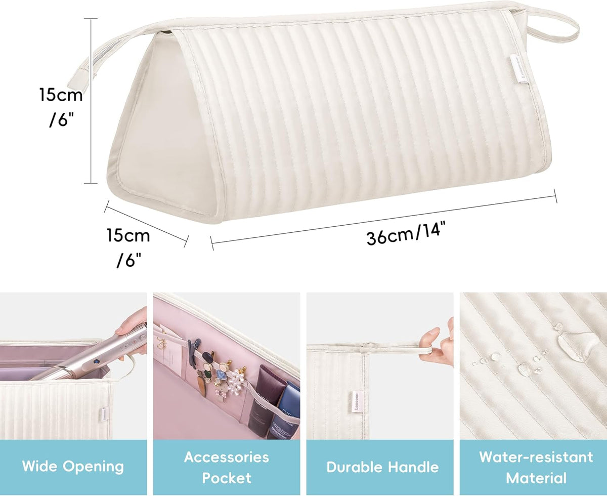 Dy son Air wrap Travel Case Hair Tools Travel Bag for Shark Flexstyle Carrying Case Portable Shark Hair Dryer Revlon Flat Curling Iron Organizer (Beige)