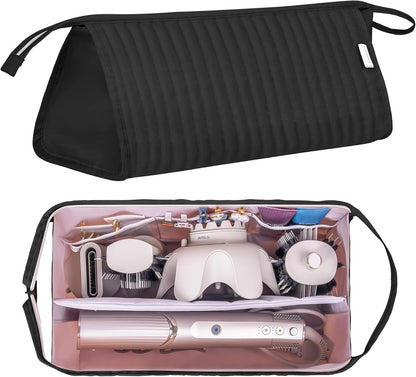 Dy son Air wrap Travel Case Hair Tools Travel Bag for Shark Flexstyle Carrying Case Portable Shark Hair Dryer Revlon Flat Curling Iron Organizer (Beige)