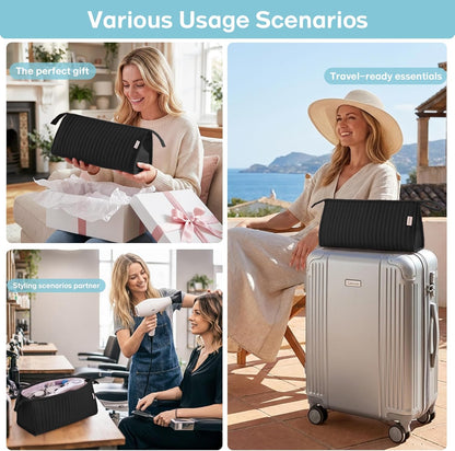 Dy son Air wrap Travel Case Hair Tools Travel Bag for Shark Flexstyle Carrying Case Portable Shark Hair Dryer Revlon Flat Curling Iron Organizer (Beige)