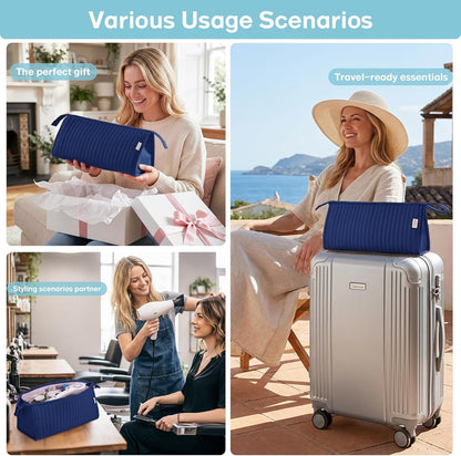 Dy son Air wrap Travel Case Hair Tools Travel Bag for Shark Flexstyle Carrying Case Portable Shark Hair Dryer Revlon Flat Curling Iron Organizer (Beige)